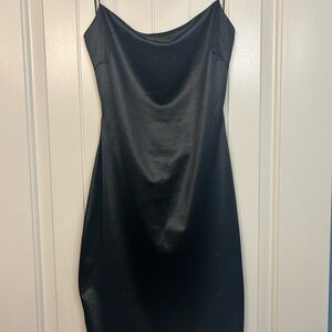 Windsor Black Satin Mini Black Dress Size Large